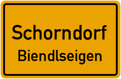 Straßenverzeichnis Schorndorf Biendlseigen