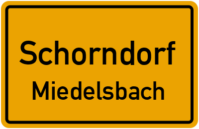 Straßenverzeichnis Schorndorf Miedelsbach