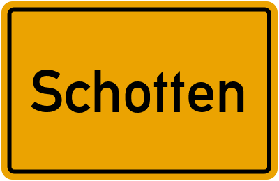 Ortsschild von Schotten in Hessen