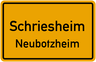 Straßenverzeichnis Schriesheim Neubotzheim