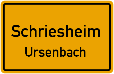 Ortsschild Schriesheim Ursenbach