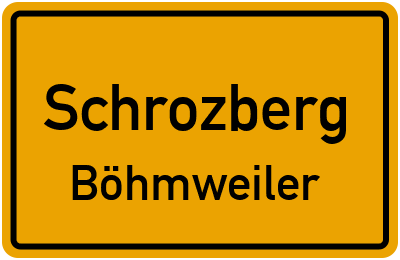 Ortsschild Schrozberg Böhmweiler