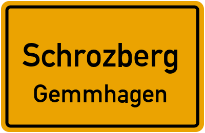 Ortsschild Schrozberg Gemmhagen