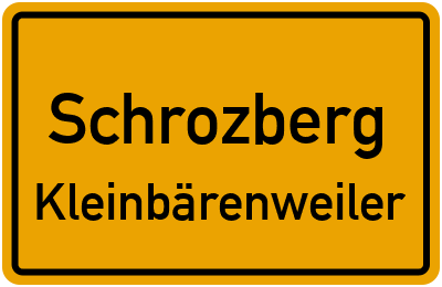 Ortsschild Schrozberg Kleinbärenweiler