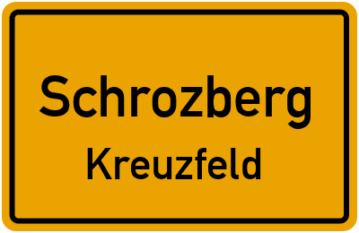 Ortsschild Schrozberg Kreuzfeld