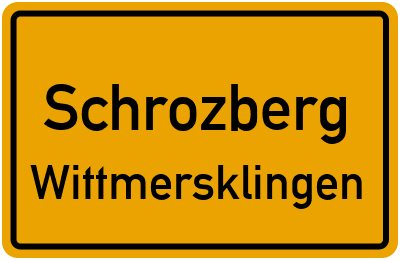 Straßenverzeichnis Schrozberg Wittmersklingen