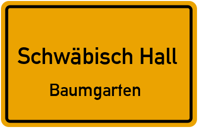 Straßenverzeichnis Schwäbisch Hall Baumgarten