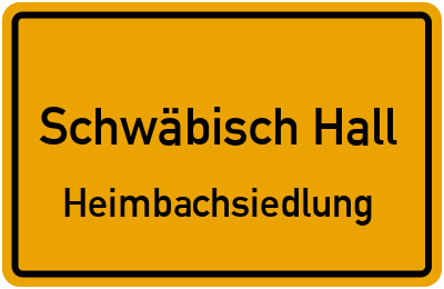 Straßenverzeichnis Schwäbisch Hall Heimbachsiedlung