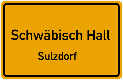 Straßenverzeichnis Schwäbisch Hall Sulzdorf