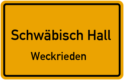 Straßenverzeichnis Schwäbisch Hall Weckrieden