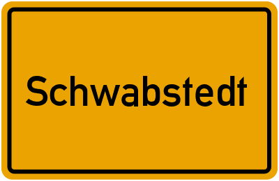 Ortsschild von Gemeinde Schwabstedt in Schleswig-Holstein