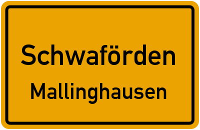 Ortsschild Schwaförden Mallinghausen