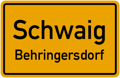 Ortsschild Schwaig Behringersdorf