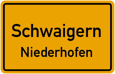 Ortsschild Schwaigern Niederhofen