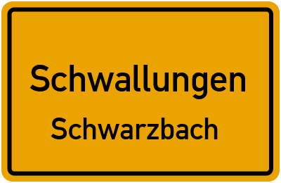 Straßenverzeichnis Schwallungen Schwarzbach
