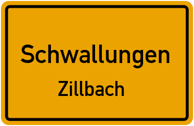 Straßenverzeichnis Schwallungen Zillbach