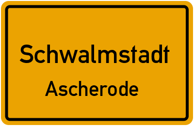 Ortsschild Schwalmstadt Ascherode