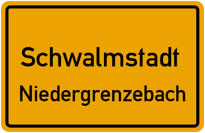 Ortsschild Schwalmstadt Niedergrenzebach