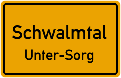 Ortsschild Schwalmtal Unter-Sorg