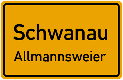 Ortsschild Schwanau Allmannsweier
