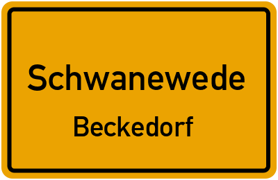 Ortsschild Schwanewede Beckedorf