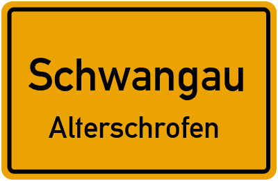 Straßenverzeichnis Schwangau Alterschrofen