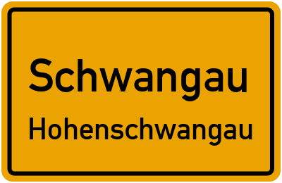 Ortsschild Schwangau Hohenschwangau
