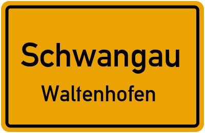 Ortsschild Schwangau Waltenhofen