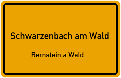 Straßenverzeichnis Schwarzenbach am Wald Bernstein a Wald
