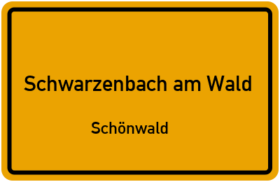 Straßenverzeichnis Schwarzenbach am Wald Schönwald