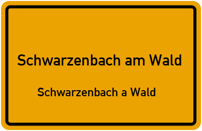 Straßenverzeichnis Schwarzenbach am Wald Schwarzenbach a Wald