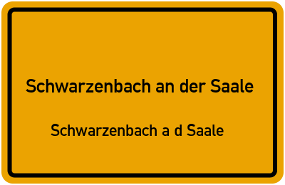 Straßenverzeichnis Schwarzenbach an der Saale Schwarzenbach a d Saale