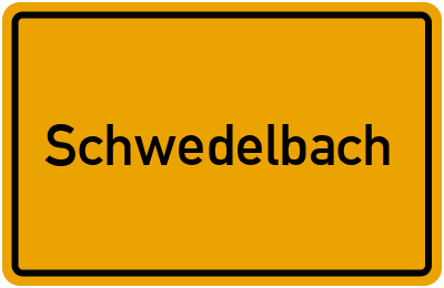Ortsschild von Gemeinde Schwedelbach in Rheinland-Pfalz