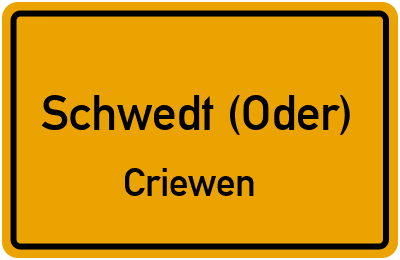 Straßenverzeichnis Schwedt (Oder) Criewen
