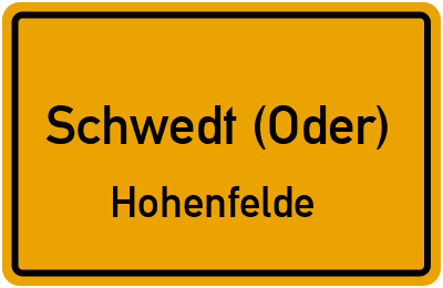 Straßenverzeichnis Schwedt (Oder) Hohenfelde
