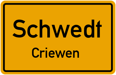 Straßenverzeichnis Schwedt Criewen