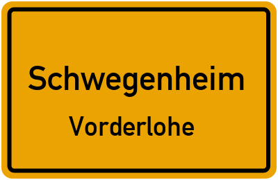 Straßenverzeichnis Schwegenheim Vorderlohe