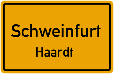 Ortsschild Schweinfurt Haardt