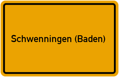 Ortsschild von Gemeinde Schwenningen (Baden) in Baden-Württemberg