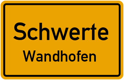 Straßenverzeichnis Schwerte Wandhofen