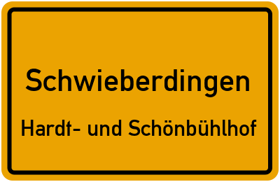 Straßenverzeichnis Schwieberdingen Hardt- und Schönbühlhof