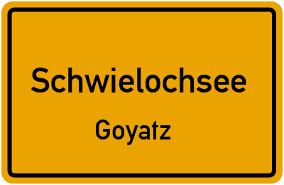 Straßenverzeichnis Schwielochsee Goyatz