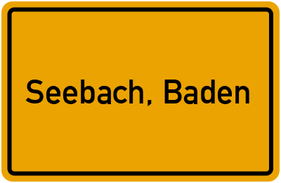 Ortsschild von Gemeinde Seebach, Baden in Baden-Württemberg