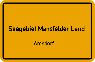 Straßenverzeichnis Seegebiet Mansfelder Land Amsdorf