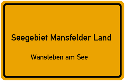 Straßenverzeichnis Seegebiet Mansfelder Land Wansleben am See