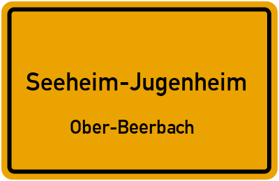 Ortsschild Seeheim-Jugenheim Ober-Beerbach