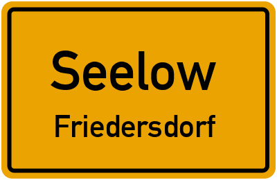 Straßenverzeichnis Seelow Friedersdorf
