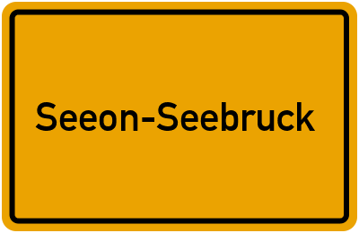 Ortsschild von Seeon-Seebruck in Bayern