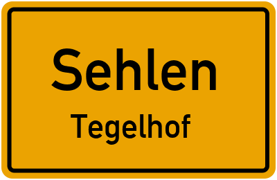 Straßenverzeichnis Sehlen Tegelhof