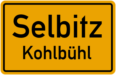Ortsschild Selbitz Kohlbühl